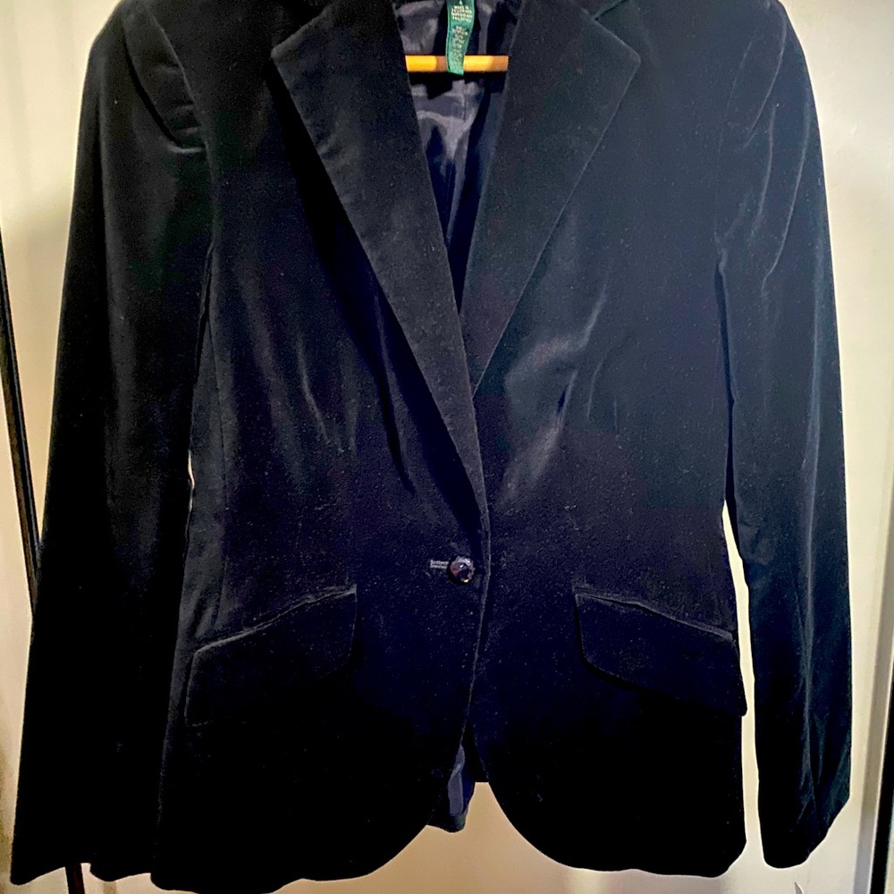 Ralph Lauren Black Velvet Lady Blazer